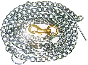 JAPIN Silver Metal Super Dog Leash Diamond Cut Heavy Duty Dog Chain with Brass Hook for Dogs (L - 60inch 8-NO)
