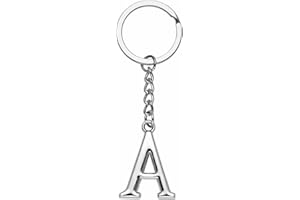 LUODAN Llavero con letra inicial, plata A-Z 26 letra inicial colgante llavero llaveros originales hombre y mujer,regalo de cumpleaños 18,llavero de coche Dáselo a papá