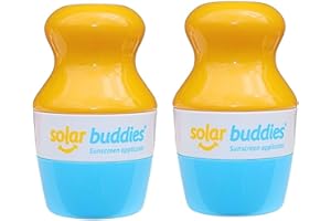 Duo Pack Of Solar Buddies Refillable Roll On Sponge Applicator For Kids, Adults, Families, Travel Size Holds 100ml Travel Friendly for Sunscreen, Suncream and Lotions (Blue/Blue)