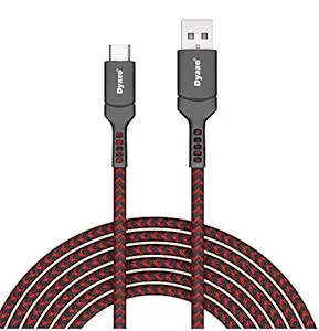 Dyazo 5 ft Type C 2.8 A Fast Charging Data Cable Unbreakable Nylon Braided USB Charge & Data Sync for Samsung Galaxy S10e S10 S9 S8 S10+, Note 10, LG G7 G6 G5 V40 V35 V30 V20, Pixel, Multicolour