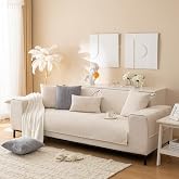 MINGPINHUIUS Sofa Cover 1/2/3/4 Seater Sofa Cover for L Shape Sofa Couch Armchair Corner Sofas Soft Velvet Sofa Cover L Shape Non-Slip Sofa Throw Beige 70 x 150 cm