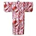 Produktbild Kimono (Yukata) Ribbon rosenholz/weinrot mit Obi (Gürtel) Universalröße Ki-572-09 Länge 139 cm Rückbreite (von Seitennaht zu Seitennaht) 60 cm Gesamtbreite (von Ärmelsaum zu Ärmelsaum) 130 cm