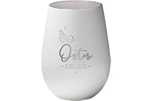 ‎4YOUDESIGN 4you Design Windlicht Osterfeuer Metall Weiß-Silber, Teelichthalter zu Ostern, lustige Geschenkidee für Männer und Frauen, 8.5X 8,5X 12cm