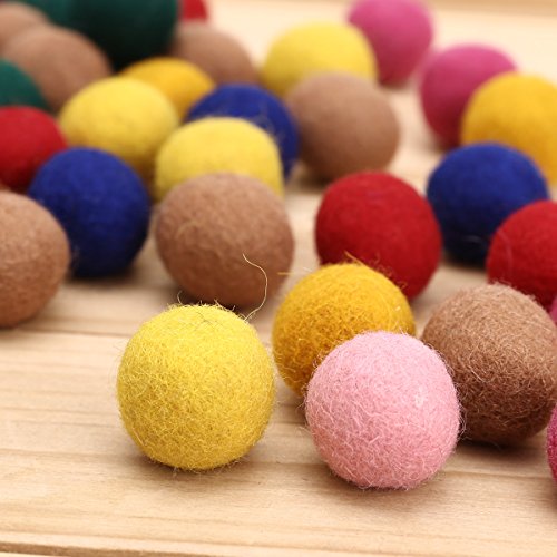 100er Wolle Filzperlen Filzkugeln Filzbälle Filz Wollkugeln Wollperlen 2cm Nähen Basteln - 3