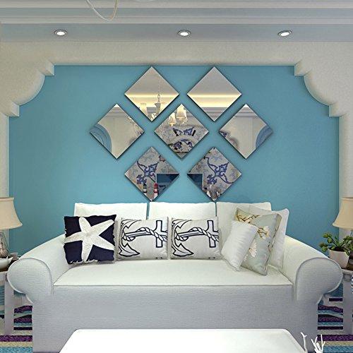 Blue Vessel 16pcs Spiegel-Mosaik-Fliesen selbstklebende Wand-Sticker Dekoration Platz Aufkleber - 8