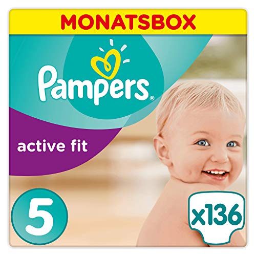 Pampers Active Fit Windeln Monatsbox, Größe 5, 11-23kg x136 Windeln