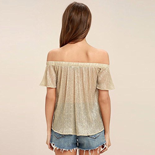 Weste Tops Frauen, lmmvp Sexy Schulterfrei Tank Tops T-Shirt Bluse - 3