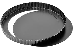 ‎ORIGINAL KAISER Original Kaiser Classic Tarteform mit Hebeboden 28 cm, Quicheform mit Hebeboden antihaftbeschichtet, servierfertig, gleichmäßige Bräunung, Schwarz