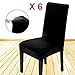 Produktbild AllRight 6 x Stuhlhussen Stuhlbezug Stuhlüberzug Stretchhussen Hochzeit Mehrere Auswahl Schwarz
