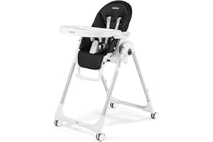 Peg Perego Prima Pappa Follow Me Seggiolone Pappa Neonati Reclinabile, Funzione Sdraietta, 4 ruote, Pieghevole e Ultracompatto, per Bambini da 0 a 3 Anni (0-15 kg), Licorice