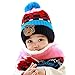 Wawoo®Baby Boys/Girls Winter Beanie Cap Childrens Warm Wool Knitting Hem Lined Fur Pom Pom Hat+ Scarf+ Mittens 3 in 1 Set for Kids 8-12M/1-2T/2-4T/4-8T