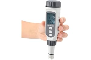 YANMIS Tester della qualità dell'acqua, misuratore di pH digitale con display LCD ad alta precisione Intervallo di pH a 0,00-14,00 PH per suolo e acqua