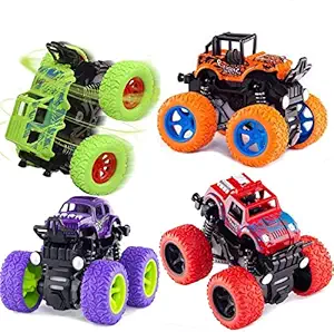 Arni 4x4 Big Wheel Monster Zap Car Toy for Kids car Friction Powered Cars with Rubber Wheels,Spring Shock Absorber Suspension Push and Go Toy(Multicolor)