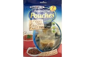 SEALPAPACK 4 x Sealapack Resealable Food Soup Bag Pouches Pack Of 7 Fill Fridge Freeze 1 litre Bag