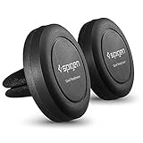 Car Phone Holder, Spigen Kuel [Two Pack, 2 Pack] [Air Vent Magnetic] [Quad Neodymium Core] [Universal 360º One Touch] Phone Holder Car Mount Holder Mobile holder Car Mobile Phone Holder for iPhone 7/6S/6/5S/5/SE,Galaxy S8/S8 PlusS7/S6, Huawei, Nexus and More Smartphones, Car Cradle - A2002 (Wireless Phone Accessory)