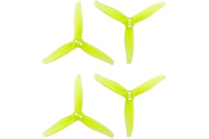 Gemfan 4Pairs 3016 Propeller 1.5 m / 2mm Agujero de Montaje 3 Inch 3-Paddle CW CCW Clover PC Adecuado para 1108-1303 Apertura del Motor RC Propeller FPV Racing Drone Multicopter (1.5mm Yellow)