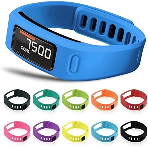 Juyi 10 PCS Multi-Color Silicone Replacement Wrist Bands For Garmin Vivofit With Clasps Vivofit Bracelets (No Tracker) (Small)