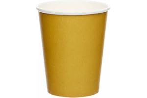 amscan 9915403-214-66 – Gobelets en Papier recyclables dorés – Lot de 8, Doré