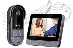 ZEERKEER Videocitofono wifi Bluetooth 2.4G,Telecamera HD 170° Grandangolare, Citofono Senza Fili da Esterno IPS 4.3", Audio Bidirezionale, Campanello per Fotocamera con IP67 Forte Impermeabile per Esterno