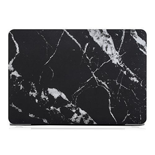 kwmobile Hardcase Laptop Hülle für Apple MacBook Pro Retina 15″ (ab Anfang 2013) – Marmor Design Schwarz Weiß dünne gummierte Schutzhülle Cover Case Tasche - 2