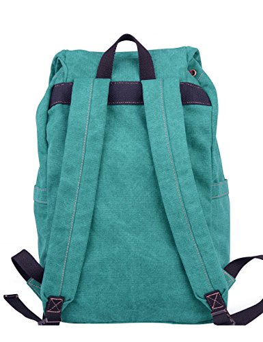 Douguyan Rucksacks for Women Canvas Travel Backpack Outdoor Backpacks Casual Rucksack for College School E00119 Green