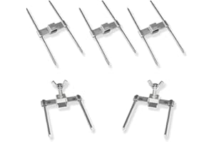 GOLDMAN SERVICE Brochettes de rôtisserie de Poulet en Acier. Fourchette Fourchette Ustensile pour Grills Professionnels. Remplacement Universel pour épées de 12 mm (5 pièces)