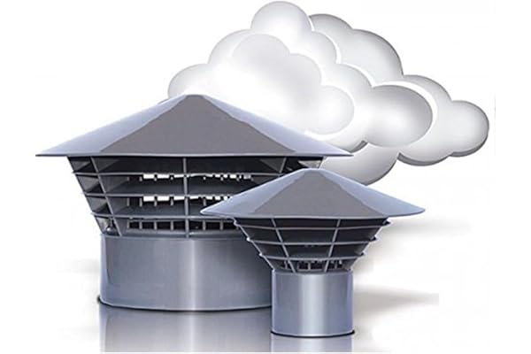 WYSKONT Ventilationshuv DN110 – takventil för ventilation av avlopps- och sanitetsrör, montering på röret, UV-stabiliserat polypropen, skydd mot löv, insekter och fåglar