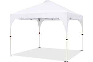 Yaheetech Vikbar paviljong, popup-paviljong, stabil, justerbar höjd, vattentät, solskydd, med ventilation, transportväska, rullväska, utomhus, trädgård, gård