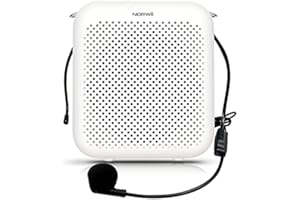 KNORVAY NORWII S358 tragbarer 4000 mAh wiederaufladbarer Sprachverstärker mit kabelgebundenem Mikrofon-Headset und Bund, persönliches Mikrofon und Lautsprecher für Lehrer, Reiseführer usw