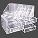 WOLFTEETH Clear Acrylic Make Up Organiser Case 3 Pieces Set total 25 Sections with 9 Drawers 5009
