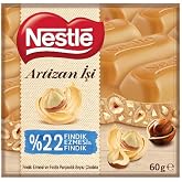 Nestl&eacute; Artizan İşi Fındıklı ve Fındık Ezmeli Beyaz &Ccedil;ikolata 60 Gram