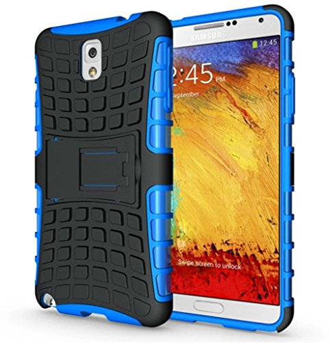 FALIANG Samsung Galaxy Note 3 Funda  2in1 Armadura Combinaci  n Neum  ticos Patr  n A Prueba de Choques Heavy Duty Escudo C  scara Dura para Samsung Galaxy Note 3  Azul 