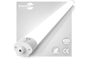 Öuesen Fluorescente Led 120cm 36W 3600LM Barra Led con Enlazable Tubo Led IP66 Estanco Lampara Cocina para Garajes, Pasillo, Taller, Baño, Oficina, Cocina, Balcón, Blanco Frío 5000K