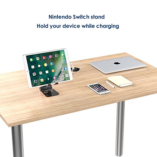 Supporto Nintendo Switch,Simpeak Supporto Tablet,Supporto Universale Stand da Tavolo Multi-Angolo Holder per Nintendo Switch, Tutti gli iPhone, iPad, Smartphone, Tablet,Nero