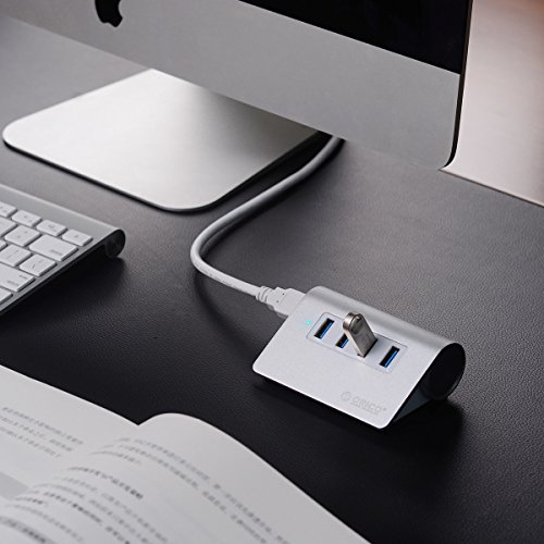ORICO Aluminium USB Hub Portable, 4 Ports, USB 3.0 Highspeed Datenhub mit USB 3.0 Kabel für Notebook Ultrabook Tablet MacBook iMac - 7