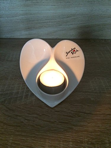 Teelichthalter Tischlicht „Engelsflügel“ Porzellan 10 cm hoch Ø 8 cm - 3