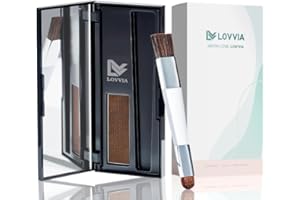 LOVVIA Retoca raíces de polvos minerales Corrector capilar para densificar el cabello Maquillaje capilar resistente al agua para cubrir canas Tinte de pelo que define y rellena (NEGRO)