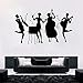Produktbild jiuyaomai Wohnkultur Kunst Vinyl Wandtattoo Jazz Band Club Mädchen Musik Retro Stil Wandaufkleber Abnehmbare Musik Stil Kunstwand Decor rot 57x35 cm