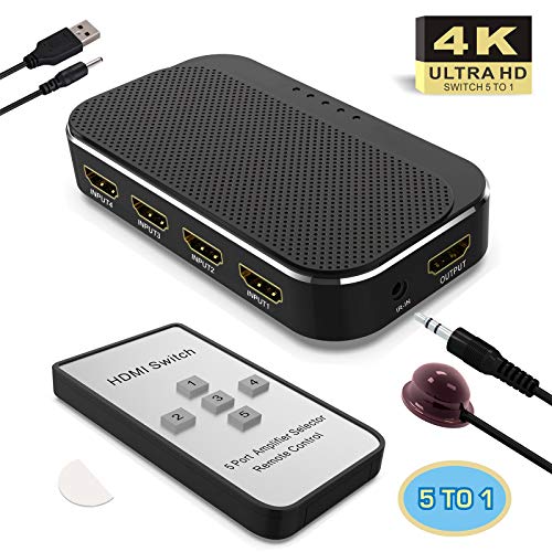Switch HDMI 5x1?Ablewe HDMI Splitter Switcher HDMI Répartiteur 5 Entrées 1 Sortie Sélecteur HDMI Commutateur 4k@30Hz en Charge HD 3D 1080P pour PS3 Xbox 360 Lecteur DVD HDTV Projecteur etc.