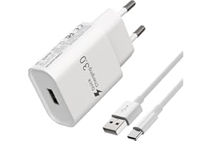 HECHOBO Type-C Chargeur Rapide pour Samsung Galaxy A15 A16 A14 A13 A12 4G/5G A05S A04S A33, A56 A55 A54 A53 A36 A35 A26 A25 A23 A32 S25 S24 S23 S22 S21 S20 Fe Compatible Xiaomi Huawei. avec 2m Câble USB C