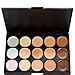 ESYN Professional 15 Color Concealer Palette Kit Set with 11pcs Bamboo Brush Face Makeup Contour Cream