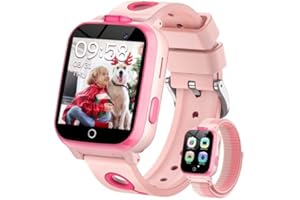 SWGOTA Smartwatch dziecięcy z 30 grami, 13 przypomnień o przyzwyczajach, przycisk alarmowy SOS, funkcje edukacyjne, audiobooki, tryb szkolny, odtwarzacz muzyki, dla chłopców i dziewczynek (różowy)