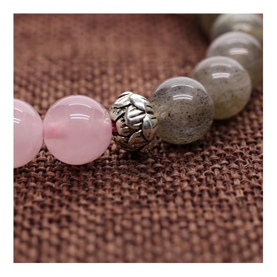 COAI® Cuarzo Rosa y Labradorita Brazalete de Equilibrio Pulsera de Protección para Mujer - Imagen 4