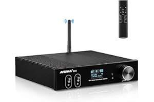 AIYIMA D03 Bluetooth 5.0 150W x 2 Estéreo HiFi 2.1 CH Sound Digital Amplificador 24bit / 192kHz Clase D Amplificador de Potencia USB DAC coaxial óptico OLED APTX Support Subwoofer