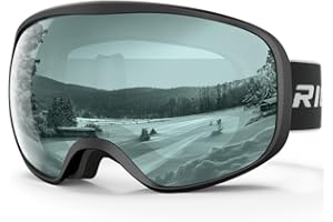 RIOROO Maschera da Sci, Occhiali da Sci per Uomo Donna OTG Maschere Sci,Anti Nebbia 100% Anti-UV Antipolvere Antivento per ciclismo Equitazione/arrampicata/sci