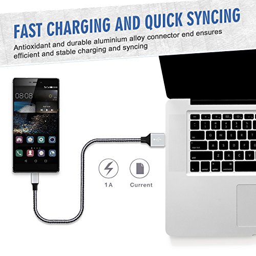 Micro USB Kabel Nylon 2m - GlobaLink   USB 2 0 Ladekabel Datenkabel Android Lebenslange Garantie - High Speed Sync und Ladekabel f  r Android Smartpho