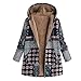 Produktbild TianWlio Jacken Parka Mäntel Herbst Winter Warme Jacken Strickjacken Damen Mäntel Übergröße Kapuzen Langarm Baumwolle Leinen Flauschigen Fell Zipper Coat Outwear 2XL