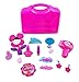 Price comparison product image Unibos Set of 1 Portable Kids Pretend Play Hair Dryer Makeup Toy Set Doctor Set With Carry Bag Beauty Cosmetic Case Great Girl Pink
