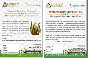 Seaweed Extract Organic Plant Fertilizer for Vegetables, Flowers, Fruits | 200Gm Metarhizium Anisopliae Bio Insecticide, 1kg