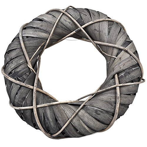 Kranz Deko Design Rattan 25x25cm grau Naturdeko Ambiente